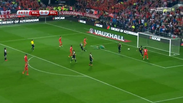 Gareth Bale Goal 1:0 | Wales vs Belgium 12.06.2015