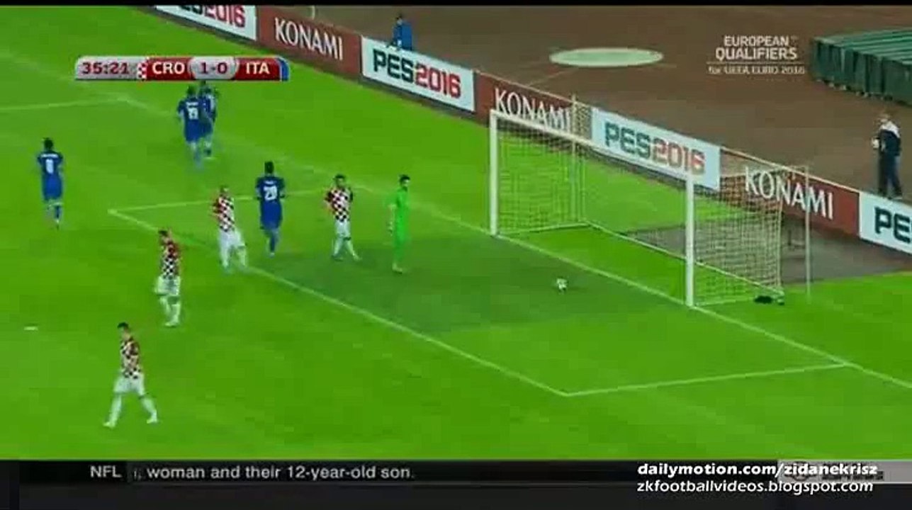 1-1 Candreva Panenka Penalty-Kick Goal - Croatia vs Italy - Euro 2016 Qualifiers 12.06.2015