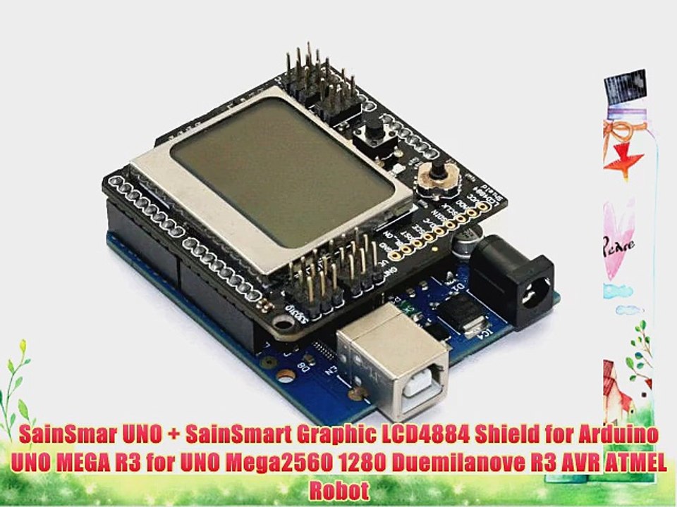 SainSmar UNO   SainSmart Graphic LCD4884 Shield for Arduino UNO MEGA R3 for UNO Mega2560 1280
