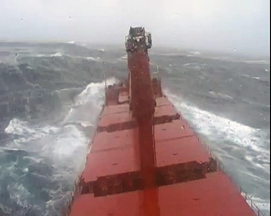 Ship "RAGUVA" in the North Atlantic in the very heavy storm