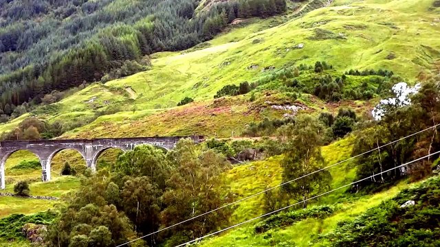 Harry Potter's Hogwarts Express (The Jacobite Steam Train) on the Glenfinnan Viaduct (Bridge)