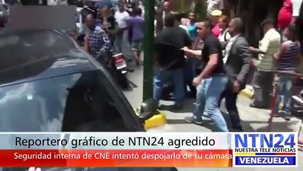 Reportero de NTN24 fue agredido durante protestas frente al CNE