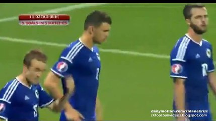 Edin Dzeko 2_1 Penalty Kick Goal _ Bosnia vs  Israel 12.06.2015