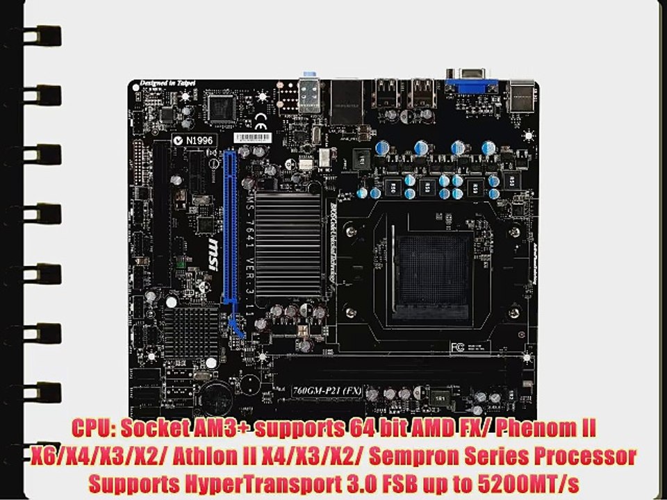 MSI Computer Corp. Motherboard North Bridge AMD 760G   South Bridge AMD SB710 Chipset Micro