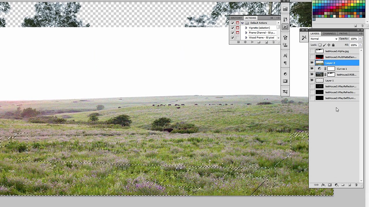 Vray and Vray Render Elements:  Composite An Architectural Image From Vray Using Photoshop