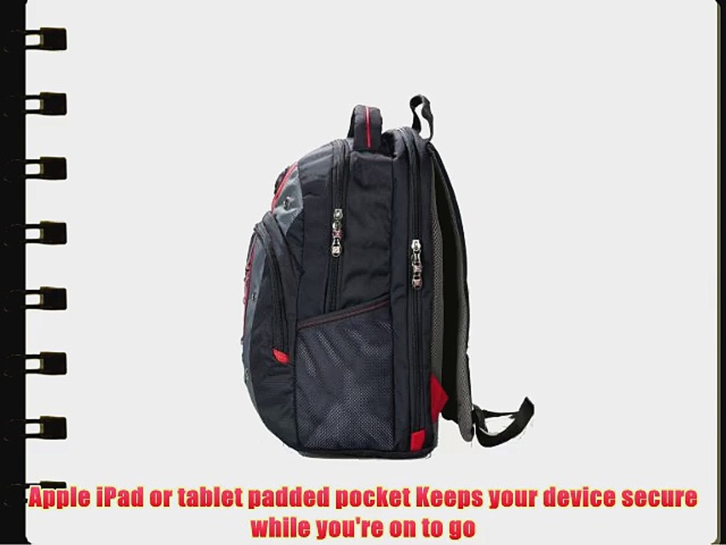 Fits Most 15 Inch Laptops and Tablets Swiss Gear SA9769 Red Laptop Backpack 