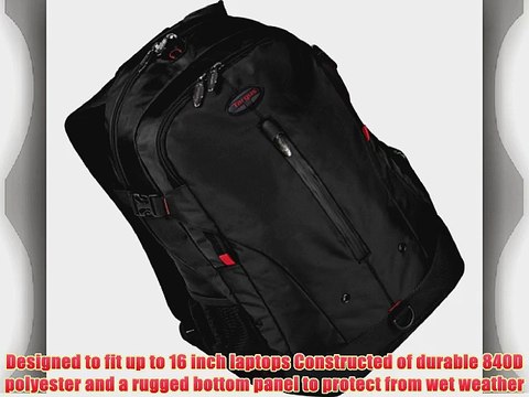 Targus Terra Backpack Designed for 16-Inch Laptops - TSB226US (Black/Red Accents)