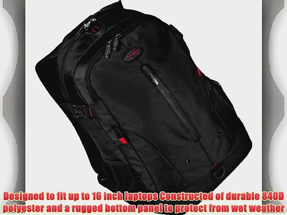 Targus Terra Backpack Designed for 16-Inch Laptops - TSB226US (Black/Red Accents)