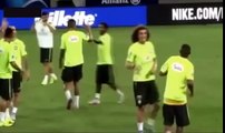 Copa América: David Luiz y Robinho ensayan festejo ante Perú