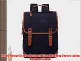 Kenox Vintage College Backpack School Bookbag Canvas Laptop Backpack (Black)