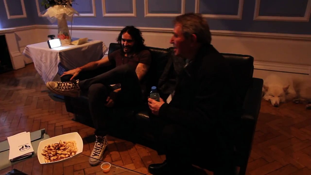 A little pre-interview banter with Russell Brand (ft Brian the dog)