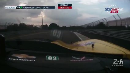 Le Mans 2015 Qualifying Corvette #63 Jan Magnussen Big Crash