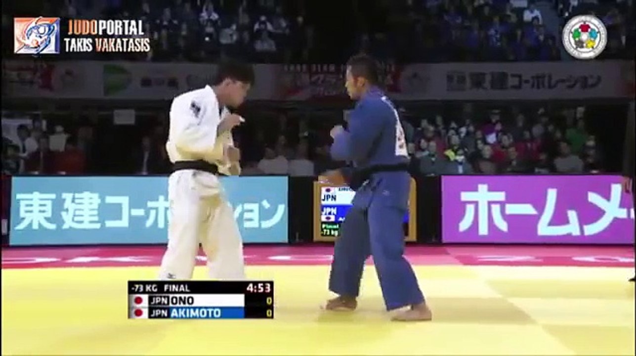 Judo Grand Slam Tokyo 2014 Final -73kg ONO Shohei (JPN) vs. AKIMOTO Hiroyuki (JPN)