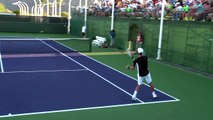 Novak Djokovic Forehand and Backhand from Back Perspective - Indian Wells 2013
