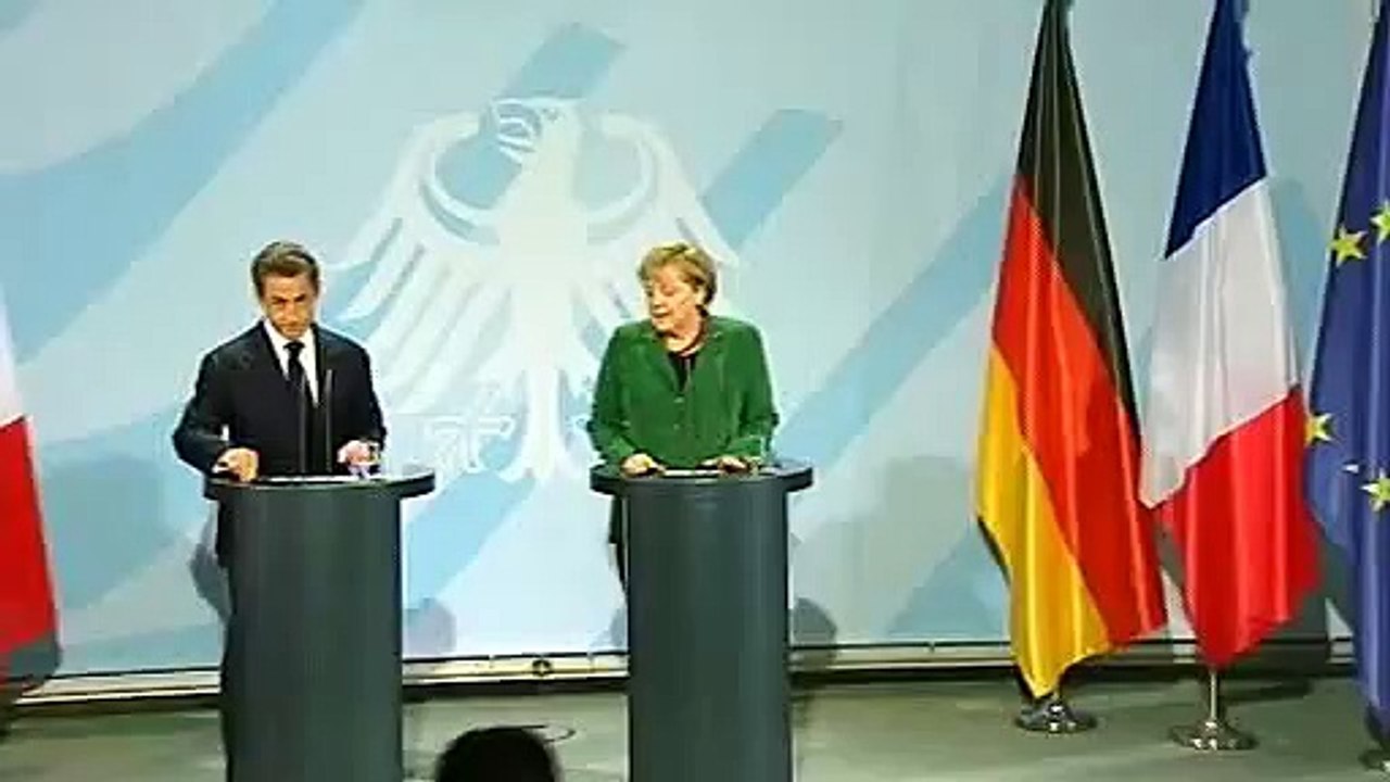 Unterrichtung nach Gespräch Bundeskanzlerin Angela Merkel mit Staatspräsident  Nicolas Sarkozy