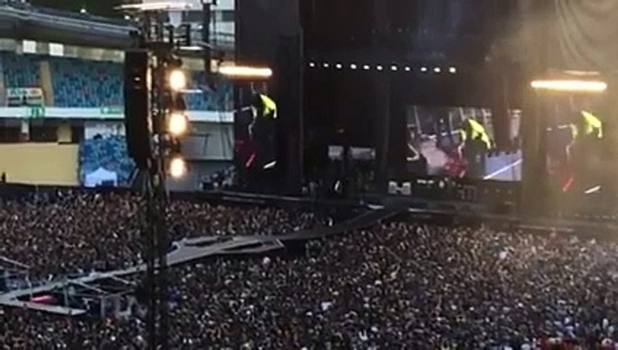 Dave Grohl breaks leg Gothenburg