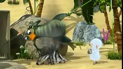 funny cartoon -  Sheep on desert island