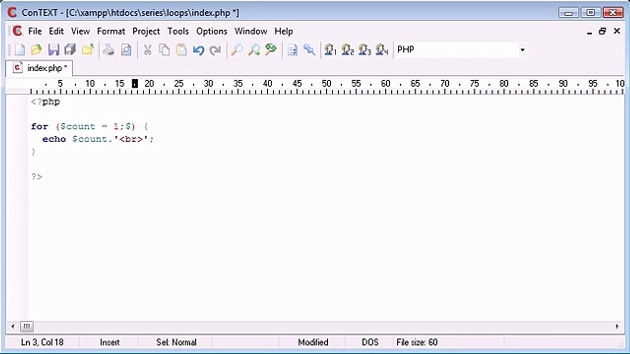 Beginner PHP Tutorial - 27 - for Loop_‏_1