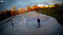 Fail Video : Skater Hits Camera Drone