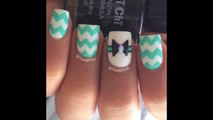 Bow & Chevron Nail Art Tutorial