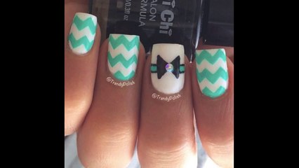 Bow & Chevron Nail Art Tutorial