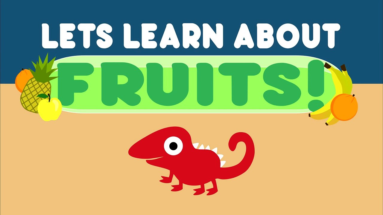 Learning for kids   Let's Learn about Fruit cartoon   starring hungry Chameleon