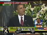 Barack Obama addresses Indian Parliament