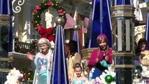 FROZEN Christmas Celebration LIVE PARADE TAPING with Elsa, Anna, Olaf & Kristoff - Walt Disney World