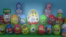 33 Surprise Eggs Kinder Surprise Spongebob Mickey Mouse Disney Pixar Cars Eggs
