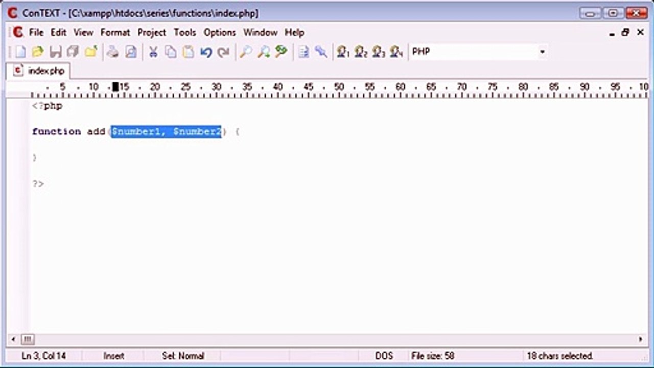 Beginner PHP Tutorial - 31 - Functions with Arguments_‏_1