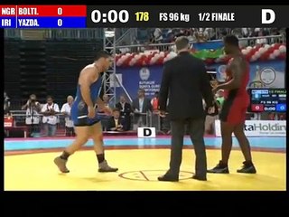 2011 World Wrestling Freestyle 96 kg - Reza Yazdani (Iran) v Bolti (Nigeria) Semifinals.wmv