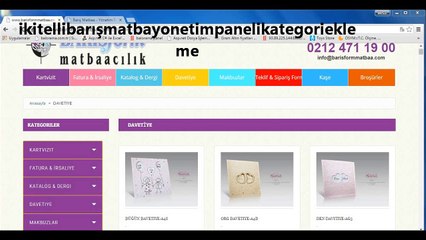 barış matbaa yönetim paneli kategori ekleme