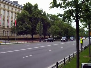 President Barack Obama motorcade in Warsaw, Poland