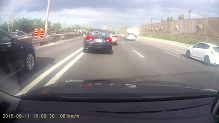 Crash d'un taxi l'autoroute de Montréal