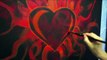 Heart, Painting, Abstract, Acrylic, Art, How to Paint, Flames, Fire, Herz malen