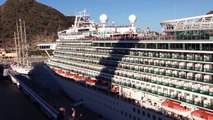 P&O Cruise Azura in St. Lucia 3/14/13 Ships Horn Blasts! Carnival Valor