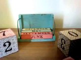 Vintage Patterns Perpetual Calendar Block Distressed Month Date Organiser Desk Shabby Chic Retro Animation