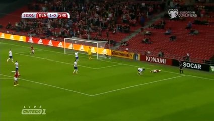 Daniel Agger Penalty Miss - Denmark v. Serbia 13.06.2015