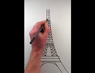 how to draw eiffel tower the simple step by step