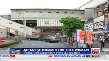 Commuters push 32 ton train car off trapped woman in Japan