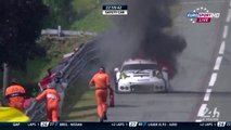 24h du Mans 2015 Pilet Big Fire Imperatori Crashes into Kane