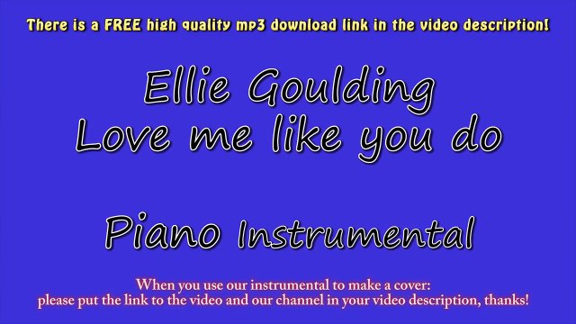 Ellie Goulding Love Me Like You Do Piano Instrumental Fifty Shades Of Grey Video Dailymotion