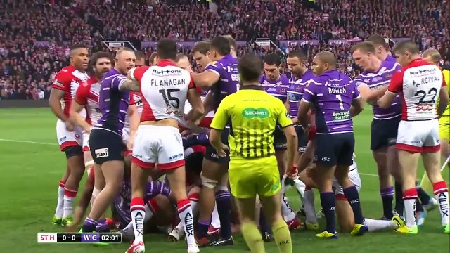 St Helens Vs Wigan 14-6 - Ben Flower Punching Lance Hohaia - Super League Grand Final 2014 - [HD]