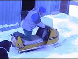 1970 ski doo olympique (olympic) - having fun in the snow with the old snowmobile