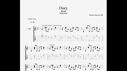 Diary - Bread (Guitar Tablature)