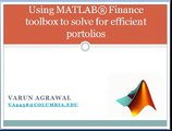mean variance portfolio optimization using MATLAB