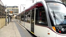 Edinburgh CAF Urbos 3 Trams on test at Haymarket (4th May 2014)