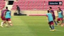 Lionel Messi owns Carles Puyol in Barcelona training | Amazing skills!