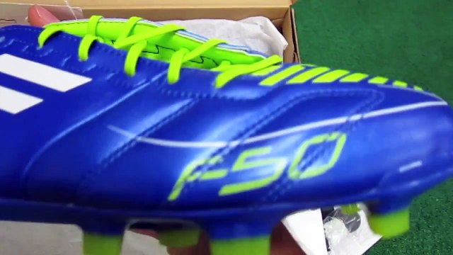 Adidas F50 adizero Leather Anodized Blue/White/Slime - UNBOXING