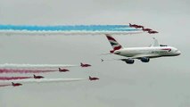 British Airways A380 and the Red Arrows at RIAT 20th July 2013